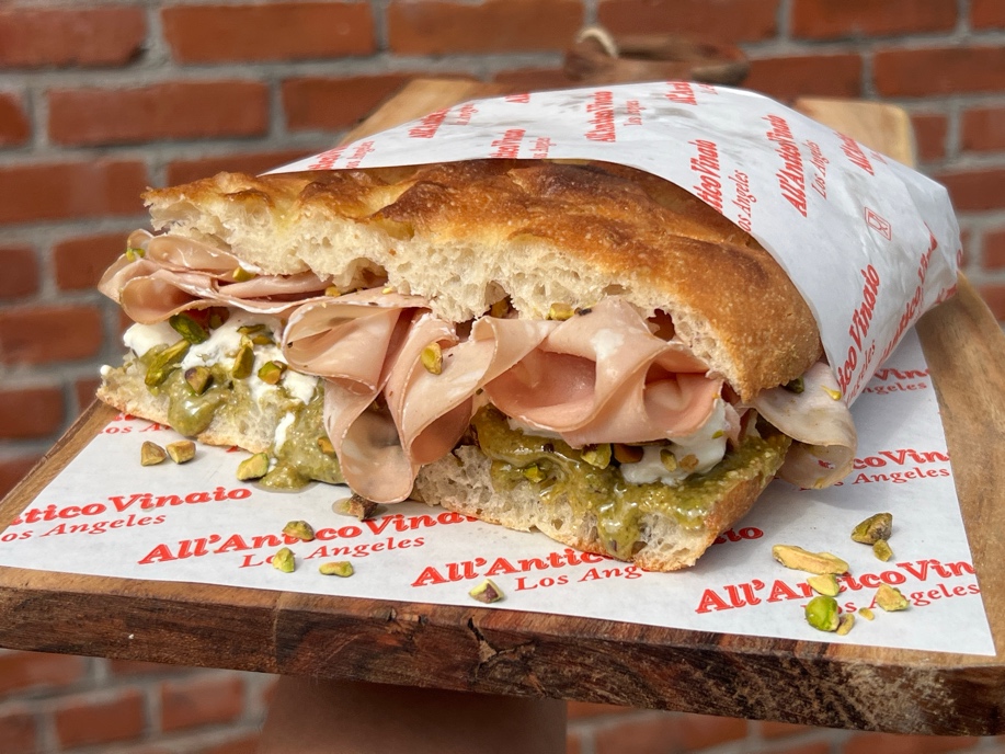 An image of one of All’Antico Vinaio's famous sandwiches.