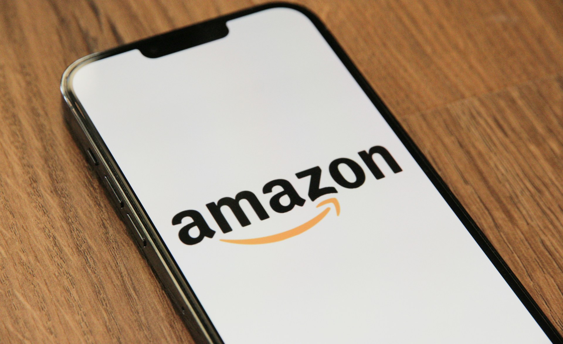 An image of a phone with the Amazon logo.