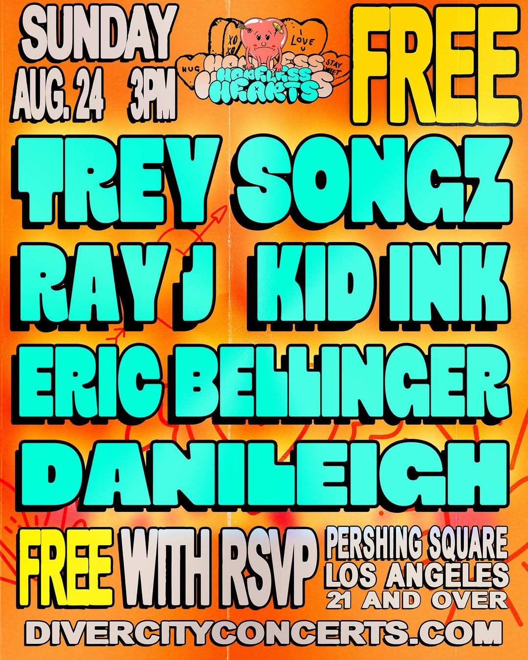 An image of the flyer for the The FREE "Hopeless Hearts" Concert.