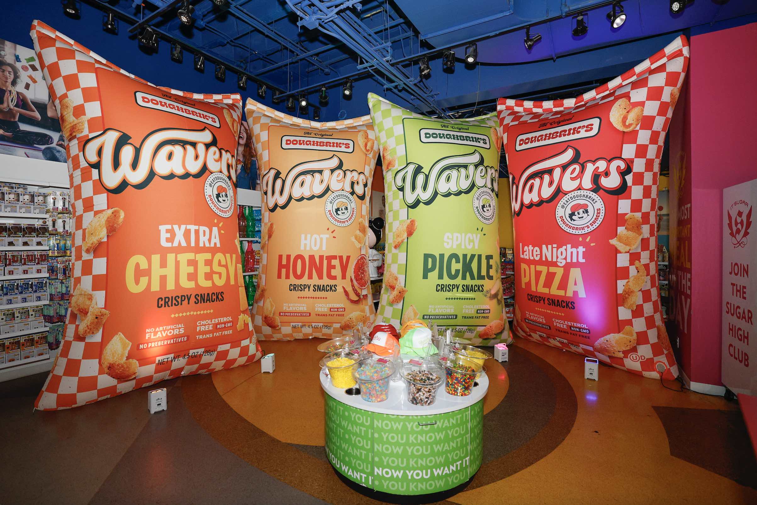 An image of the 4 flavors of Wavers snacks.