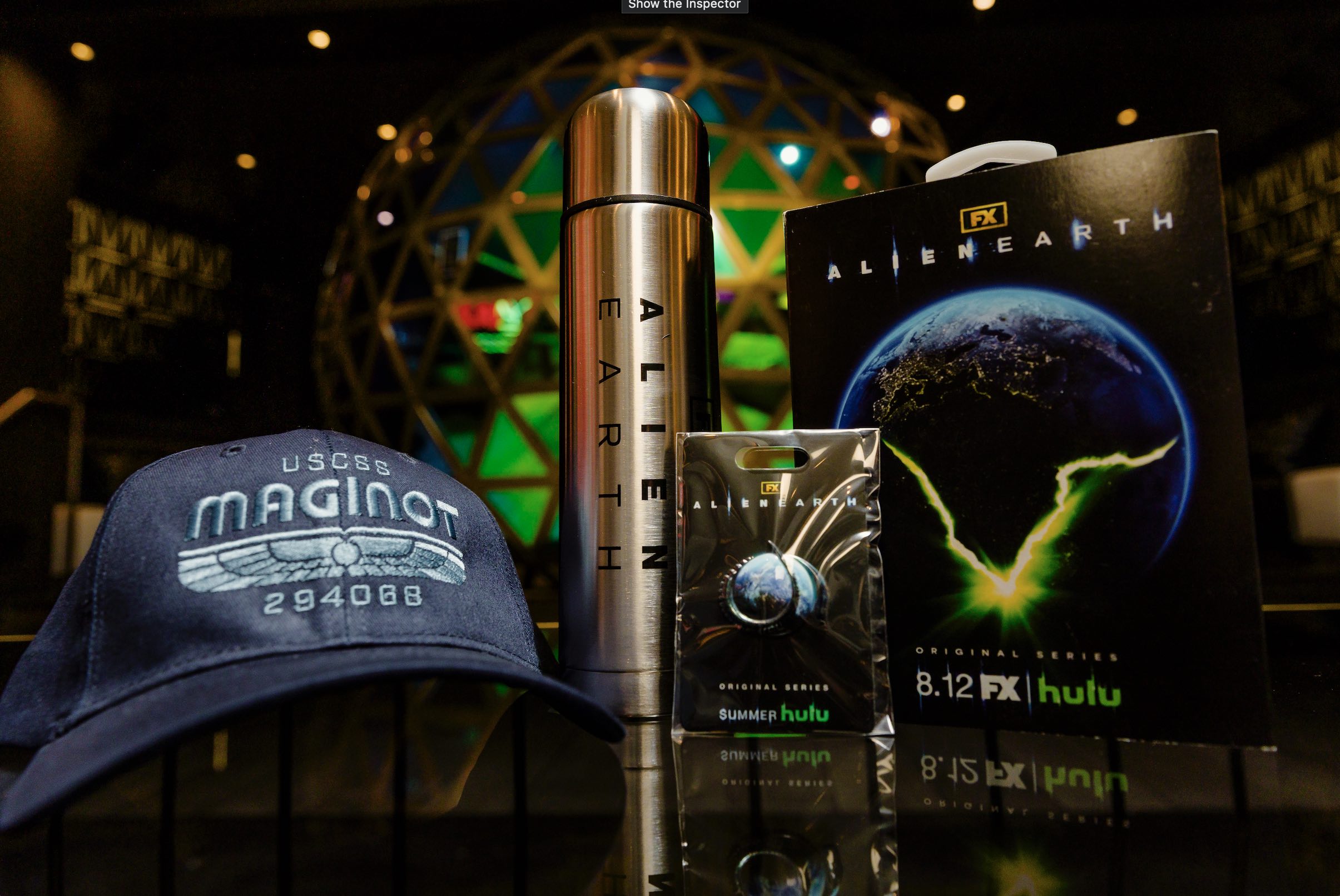 An image of the swag from the Alien:Earth marketing event.