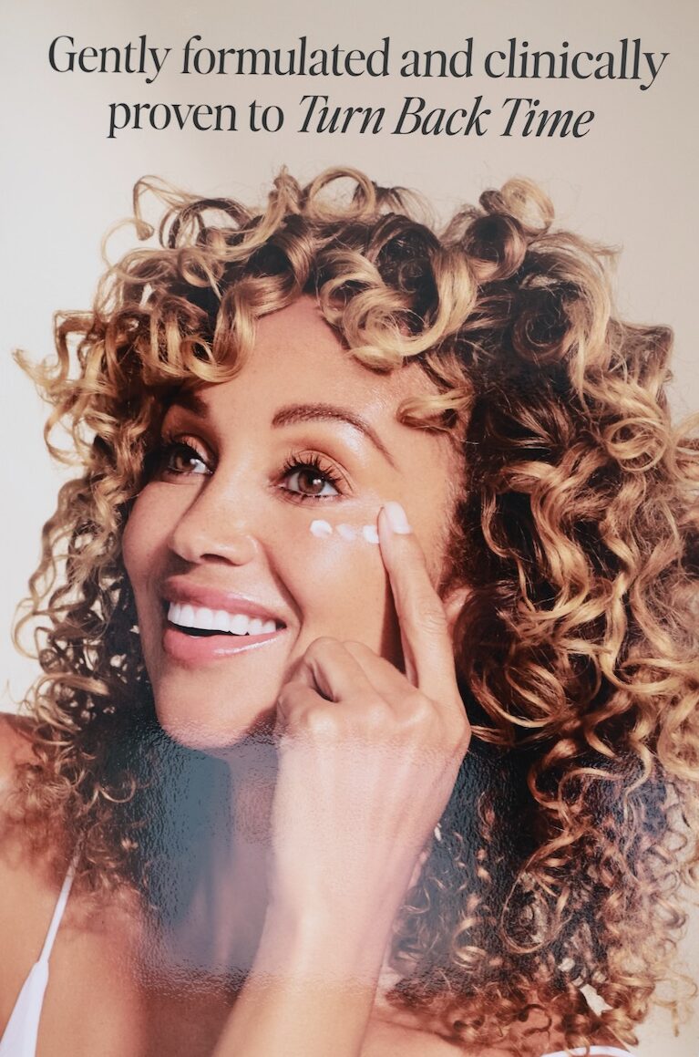 An image of a poster for DIME Beauty's TBT Eye Cream.