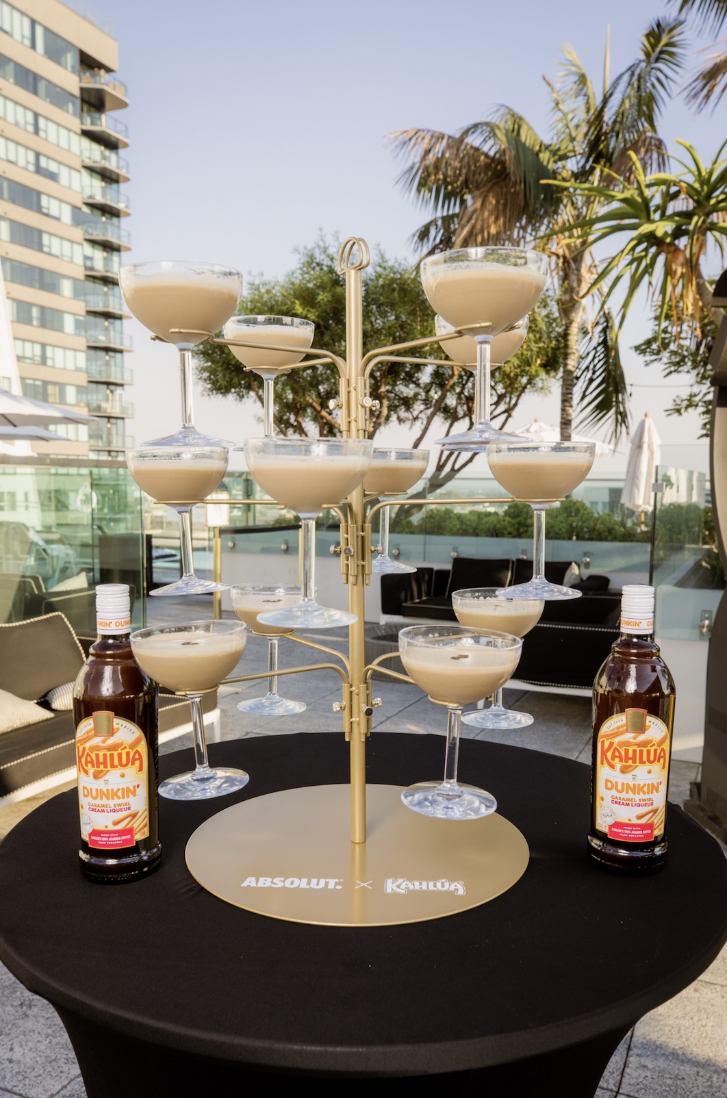 An image of an espresso martini tower at the Godfrey Hollywood.