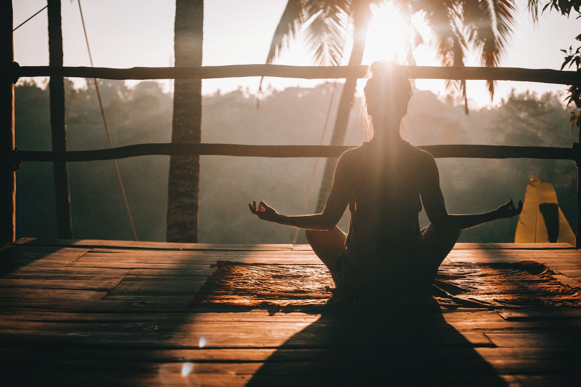 An image of a woman doing yoga.
