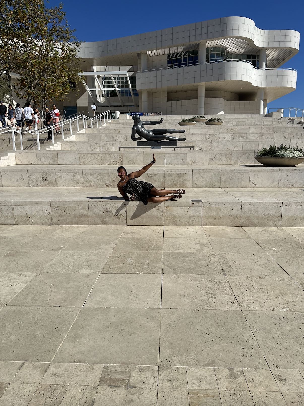 An image of lifestyle blogger Ariel at the Getty Center.