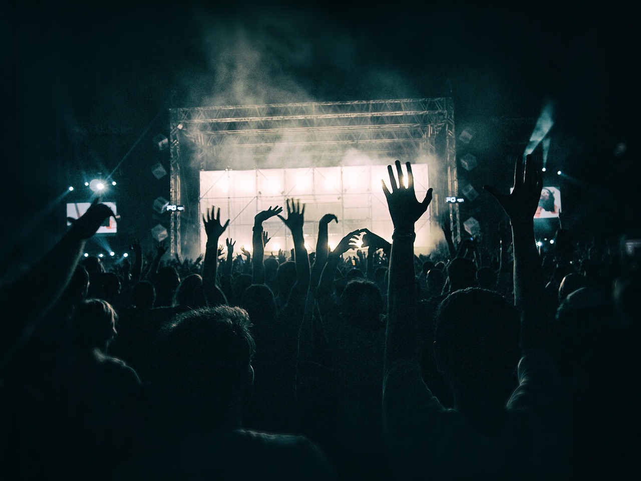 An image of people at a concert.