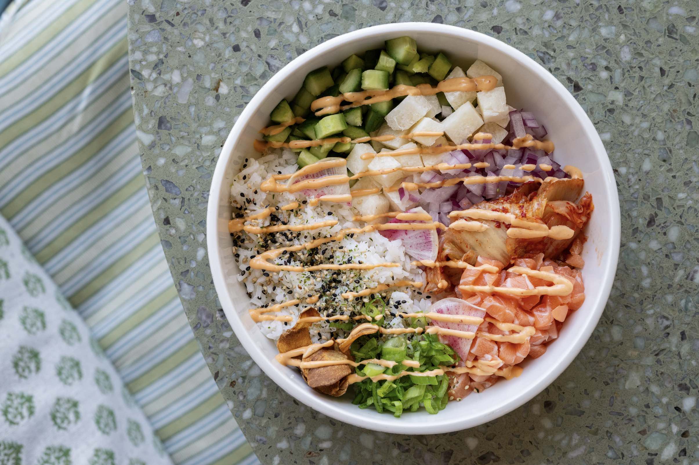 An image of a poke Bowl from Hotel Casa del Mar.