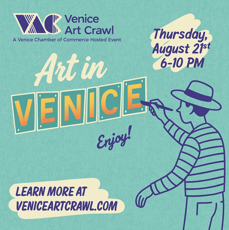 An image of the flyer for the Venice Art Crawl.