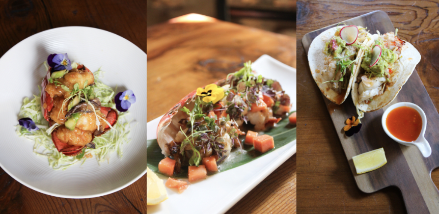 An image of three lobster dishes at Katana