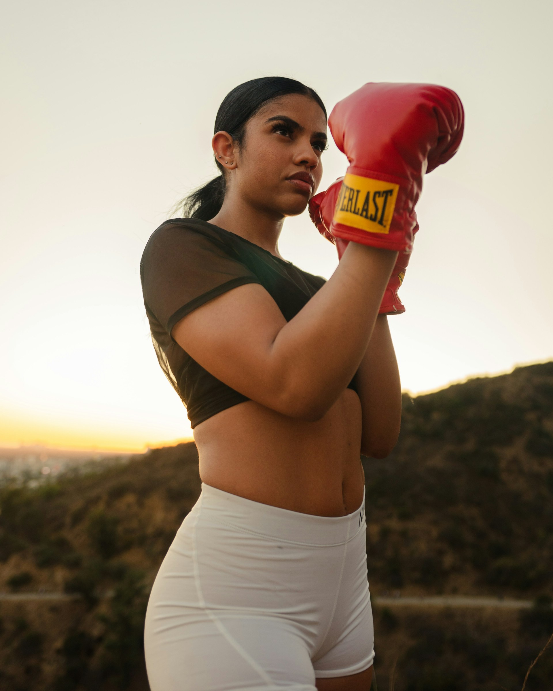 An image of a female boxer.
