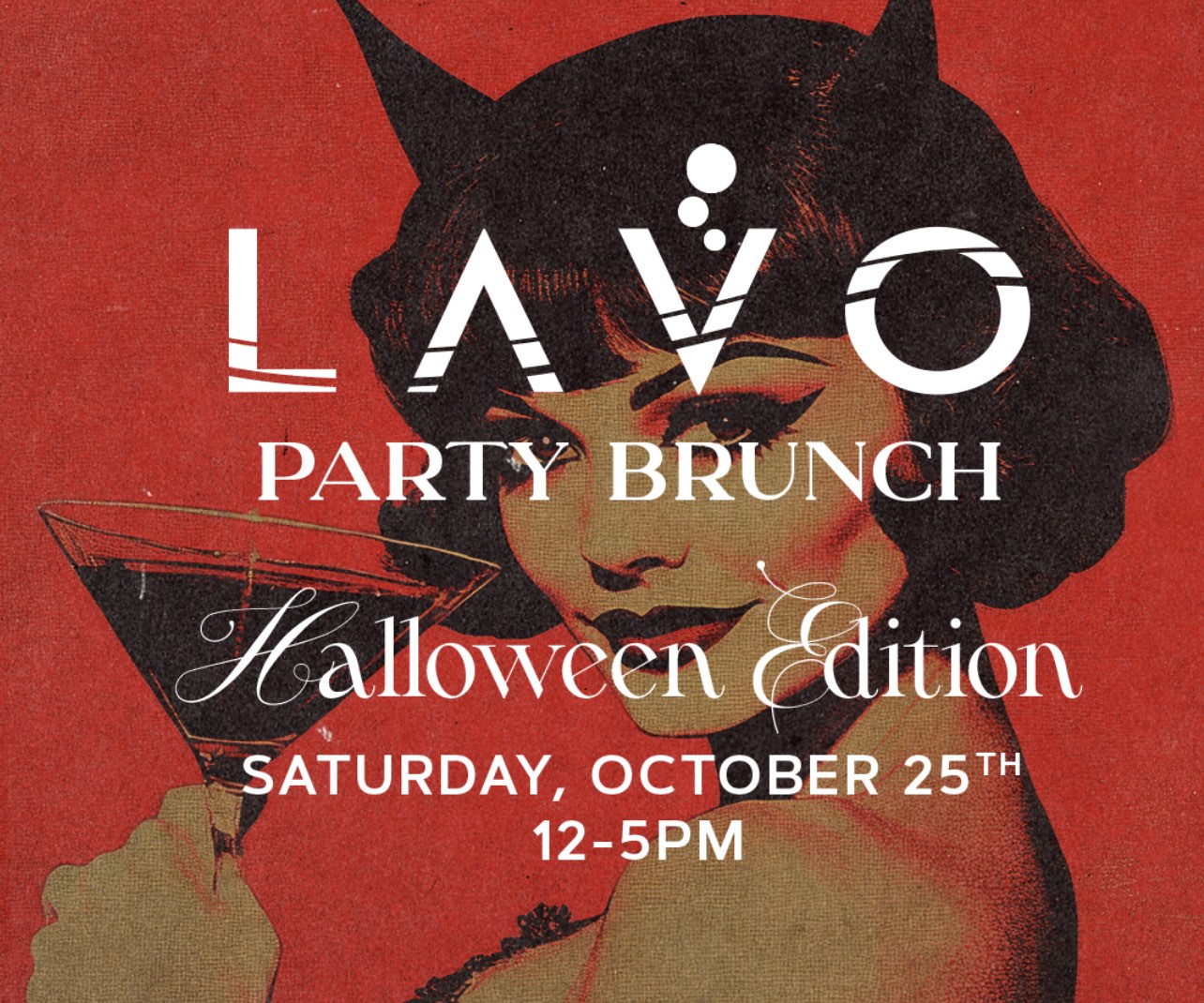 An image of the flyer for the LAVO party brunch.
