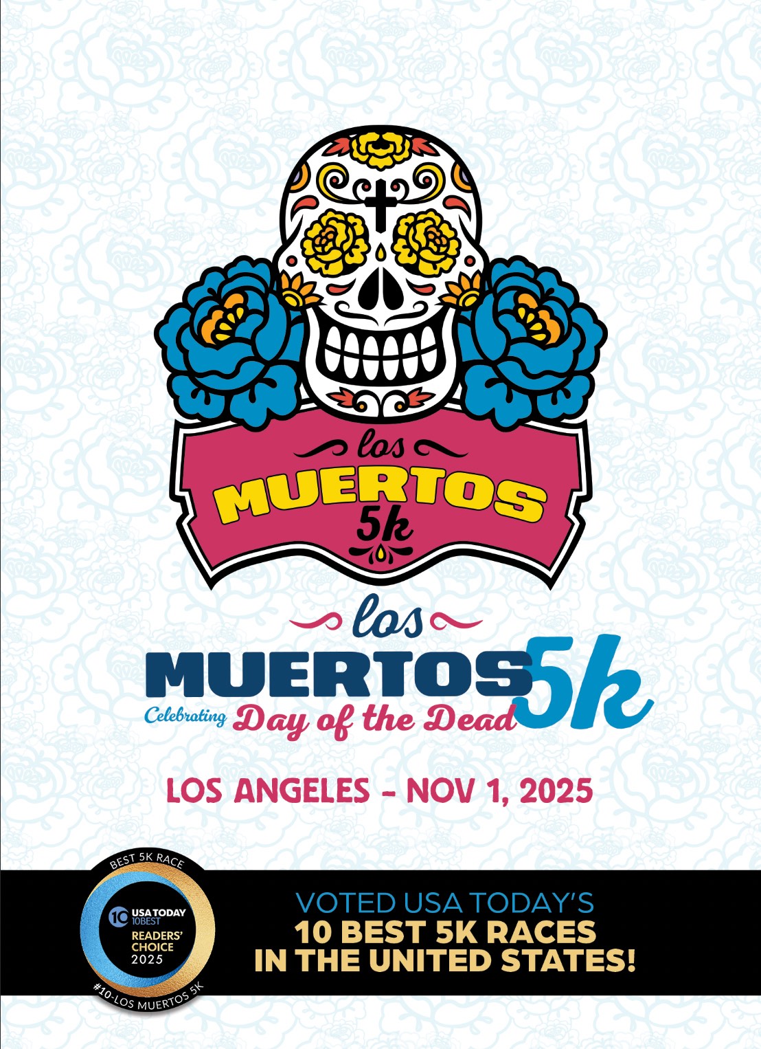An image of the flyer for the Los Muertos 5k.