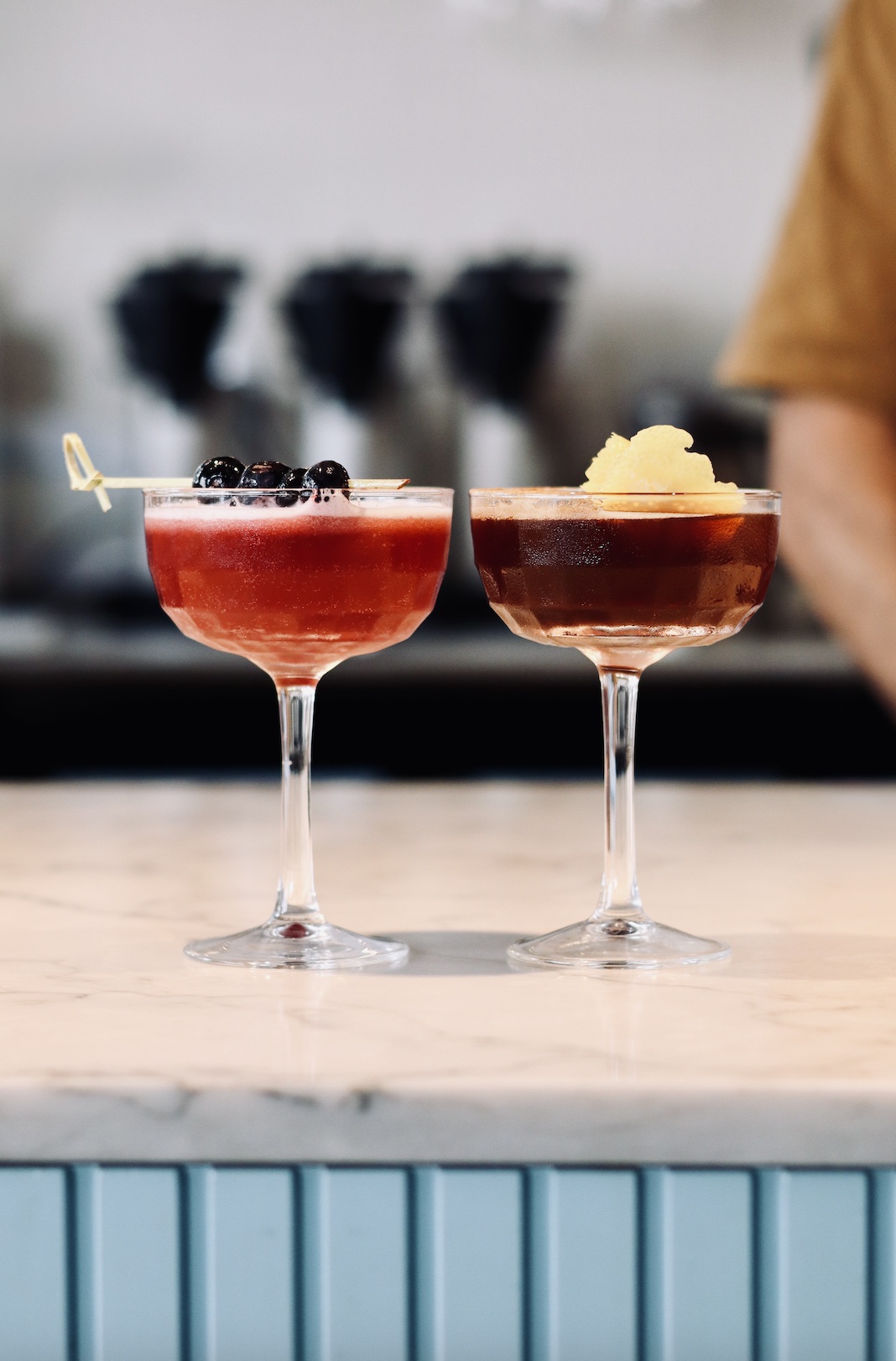 An image of two Halloween cocktails from Oh La La.
