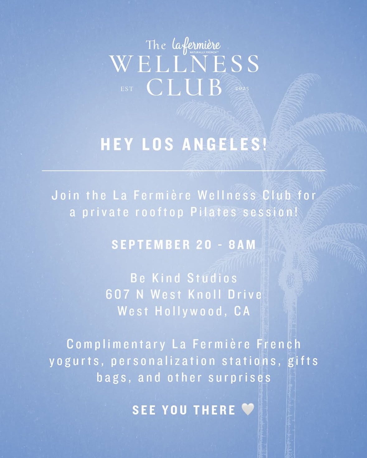 An image of the flyer for the La Fermière Wellness Club pop-up.