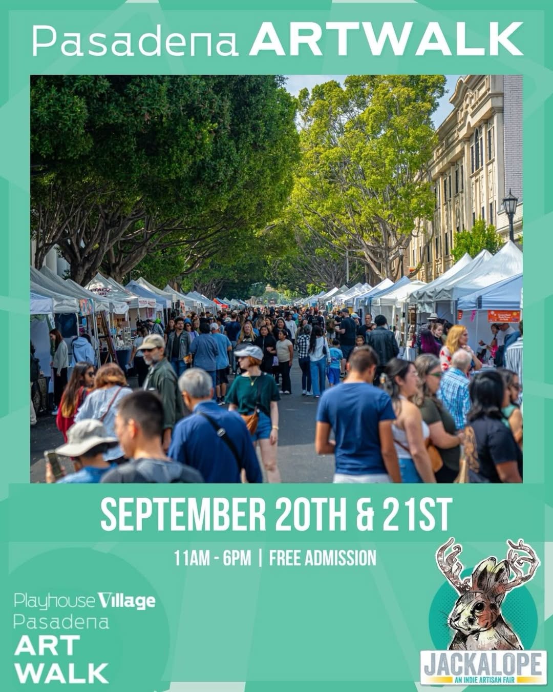 An image of the flyer for the Pasadena Artwalk.