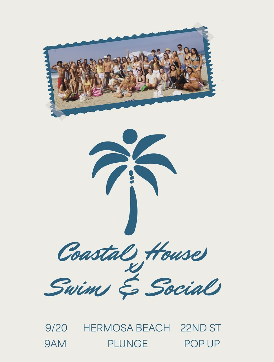 An image of the flyer for the Swim & Social and Coastal House.