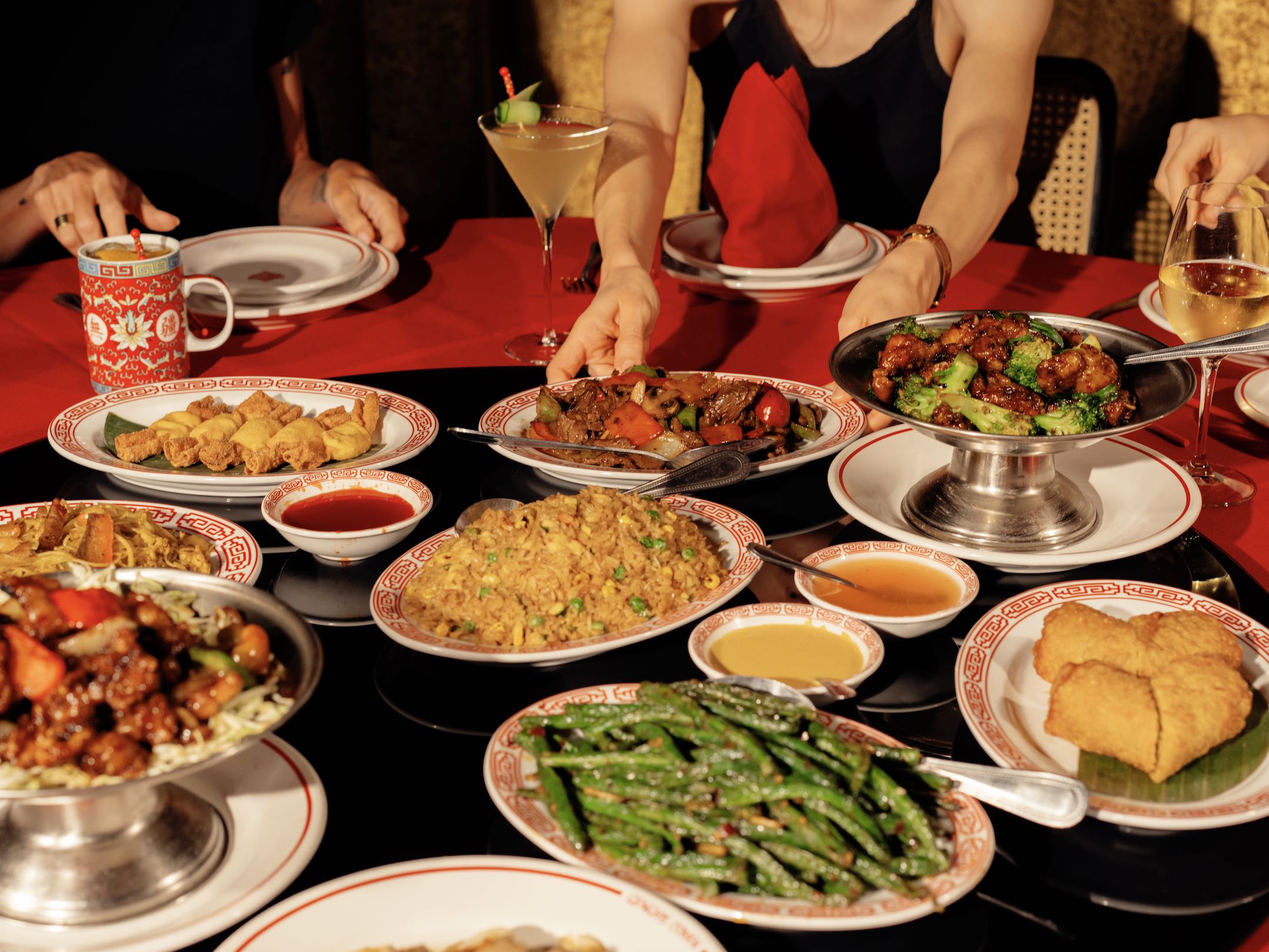 An image of the spread at Genghis Cohen.