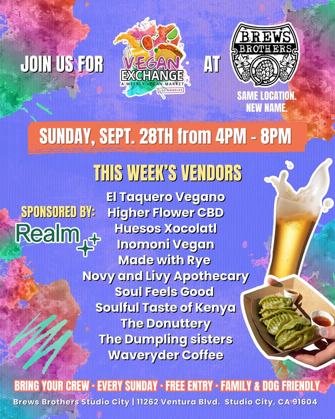 An image of the flyer for the Vegan Exchange LA.