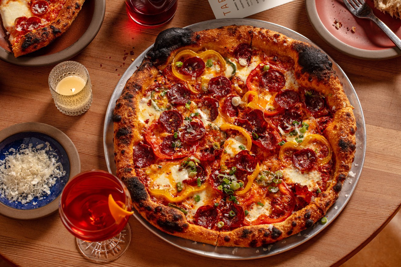 An image of the pizza on the new dinner menu at Tartine Santa Monica.