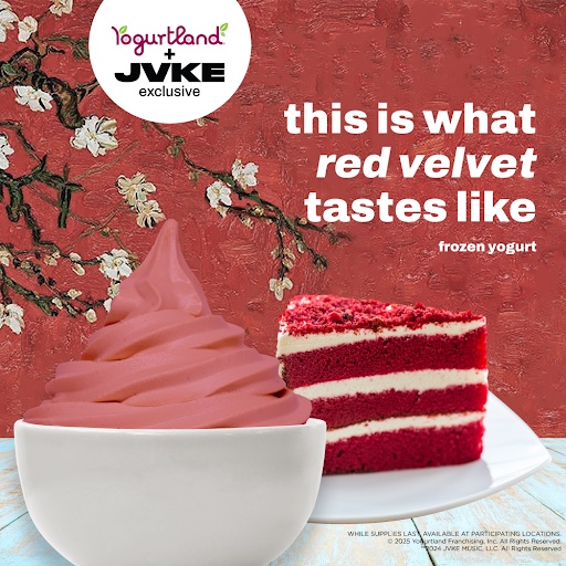 An image of the Yogurtland flyer for their new collab with JVKE.