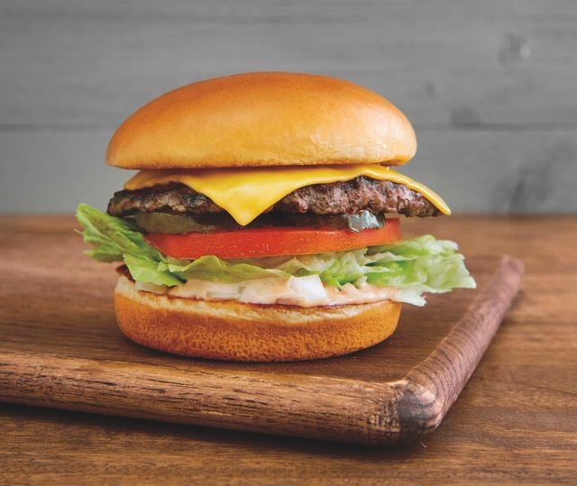 An image of a Farmer Boys cheeseburger.