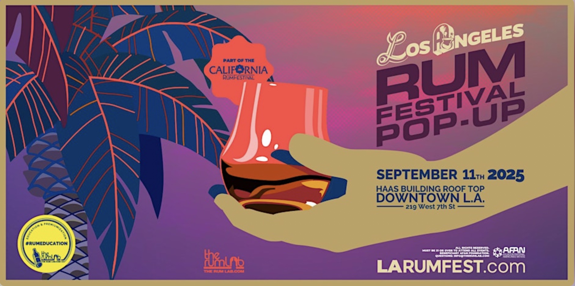 A flyer for the upcoming Los Angeles Rum Festival.