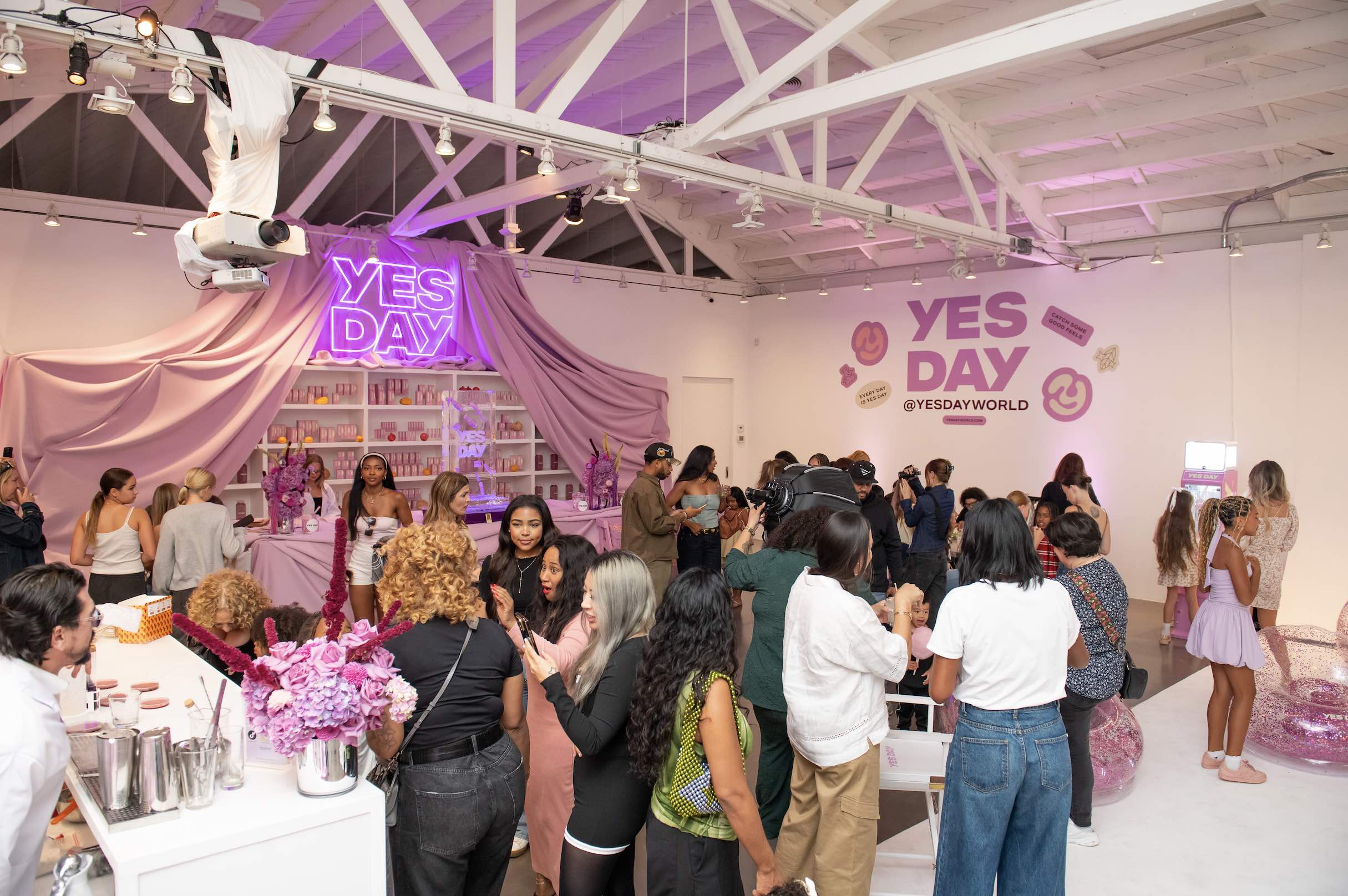 An atmosphere image of the Yes Day Glow All Out Launch Party.