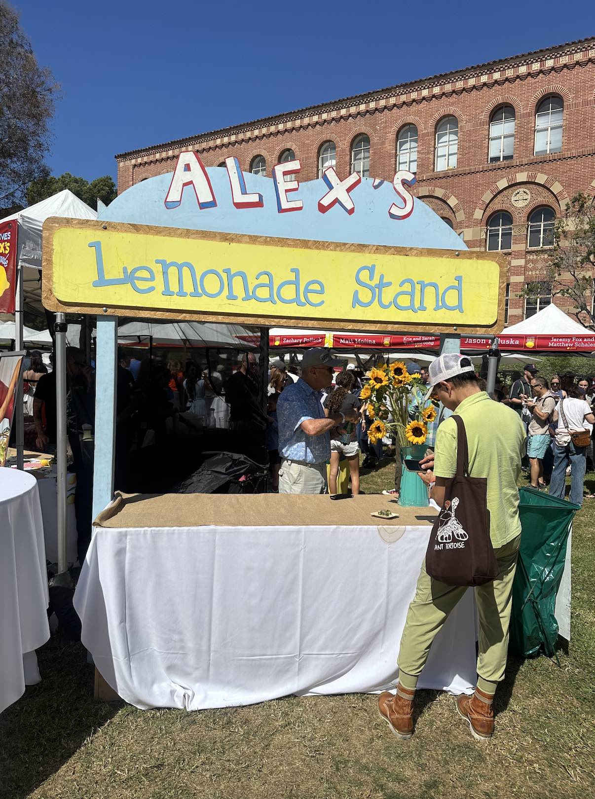 An image of a sign that reads Alex's Lemonade Stand