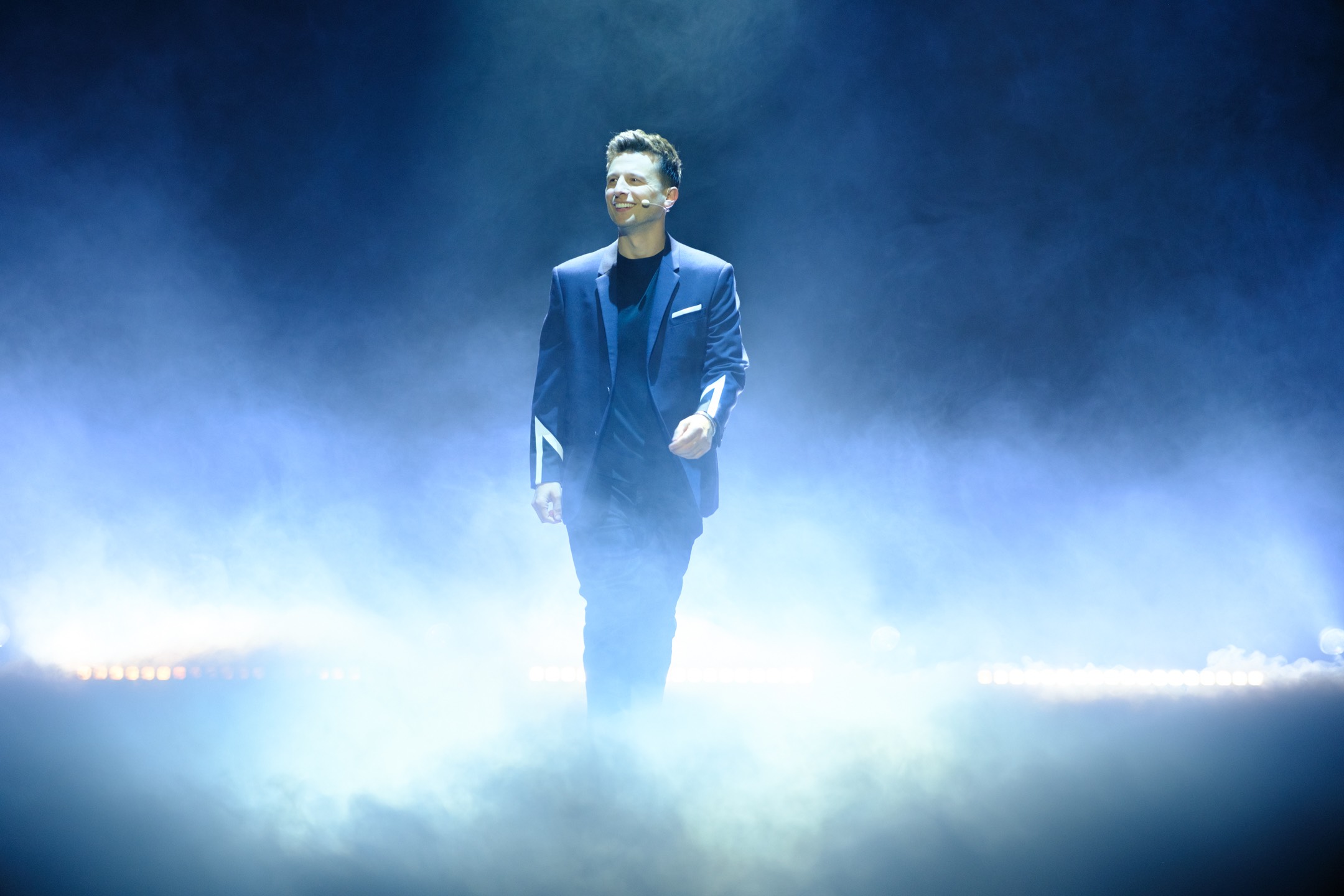 An image of Mat Franco on stage at his Las Vegas show.
