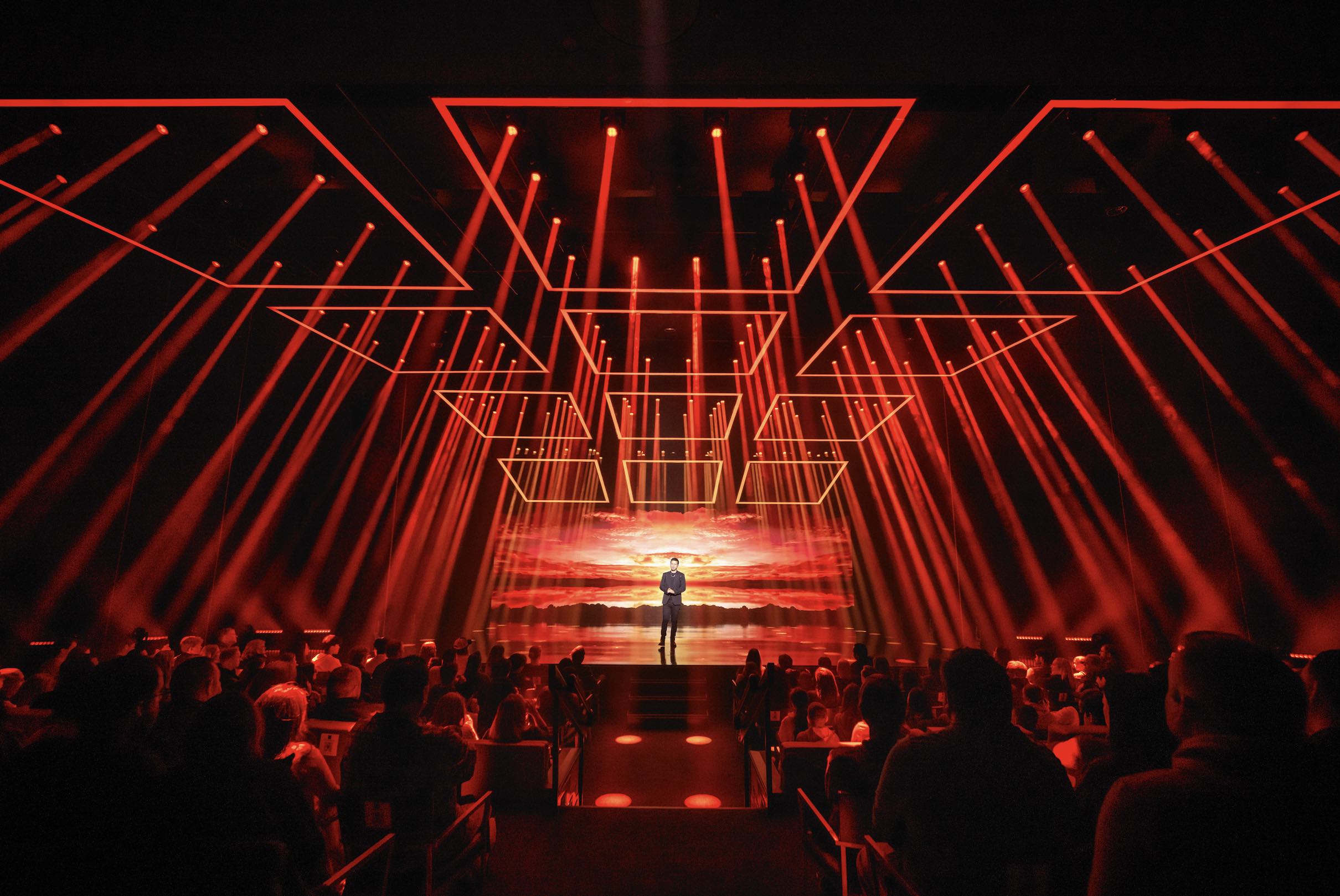 An image of a segment from Mat Franco's magic show.