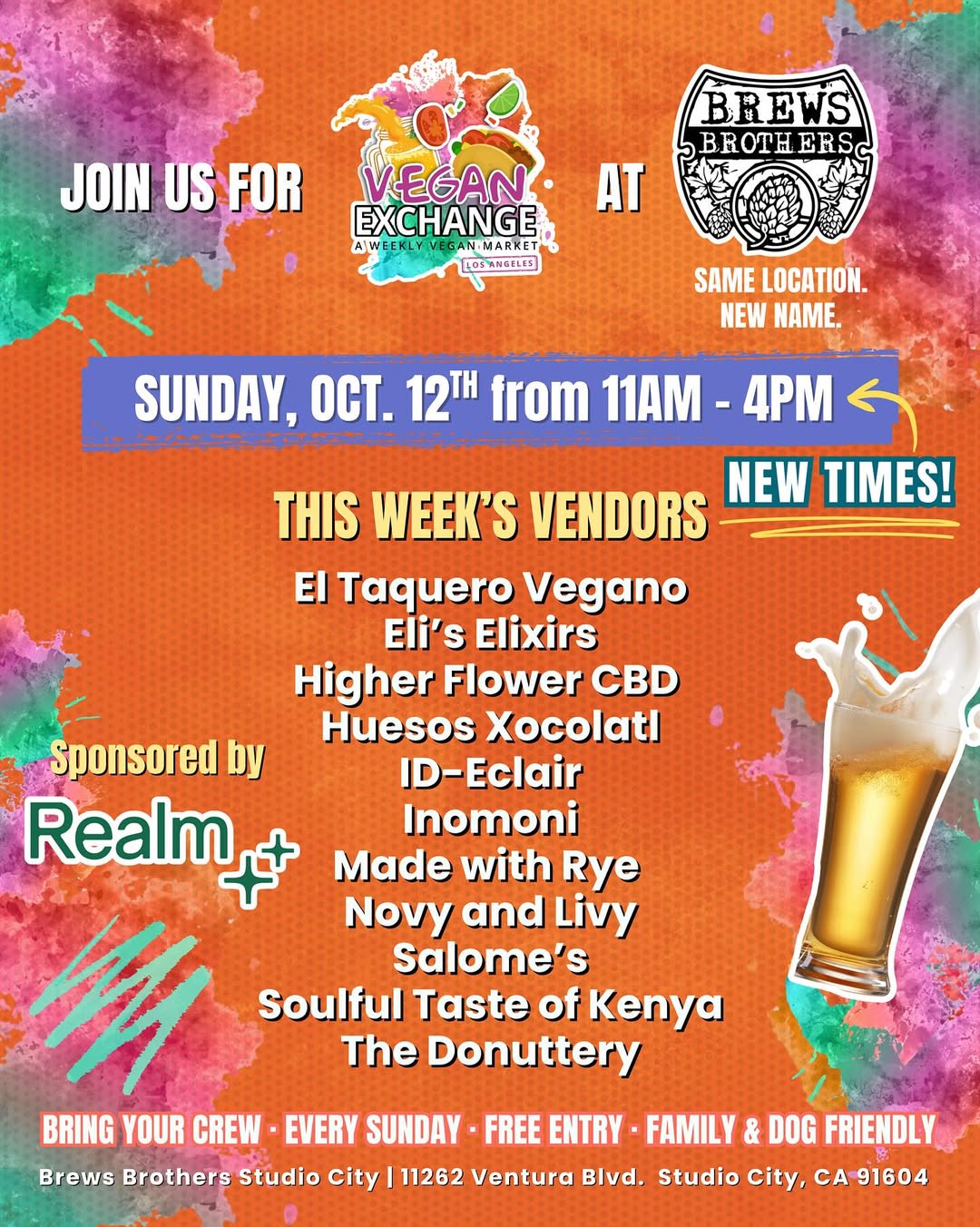 An image of the flyer for the weekly Vegan Exchange.