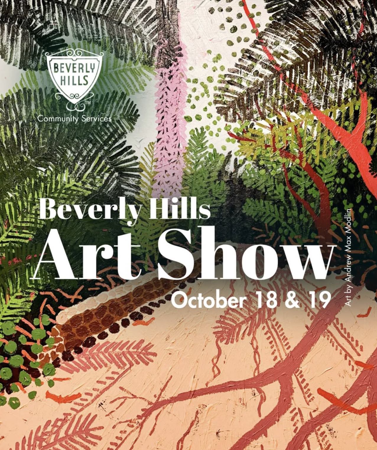 An image of the flyer for the Beverly Hills Art Show.