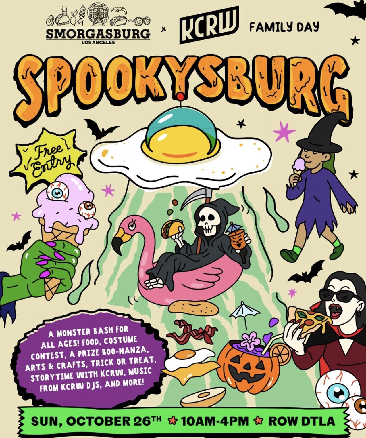 An image of the flyer for KCRW and Smorgasburg's Spookysburg.