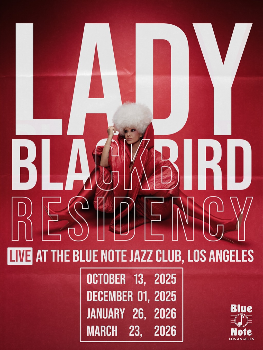 An image of the flyer for Lady Blackbird Live at the Blue Note