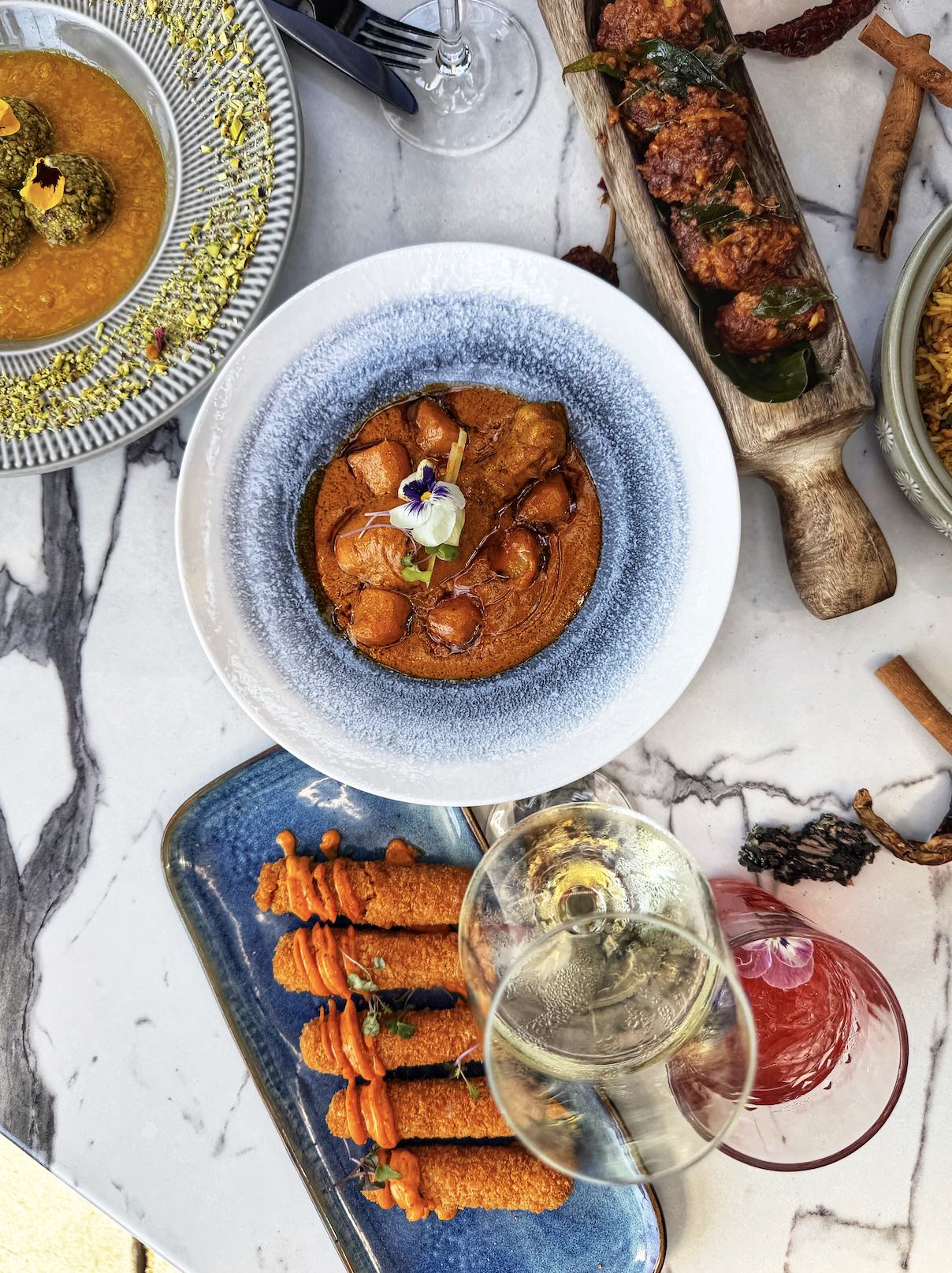 A birdseye image of the Diwali spread at Fitoor Santa Monica
