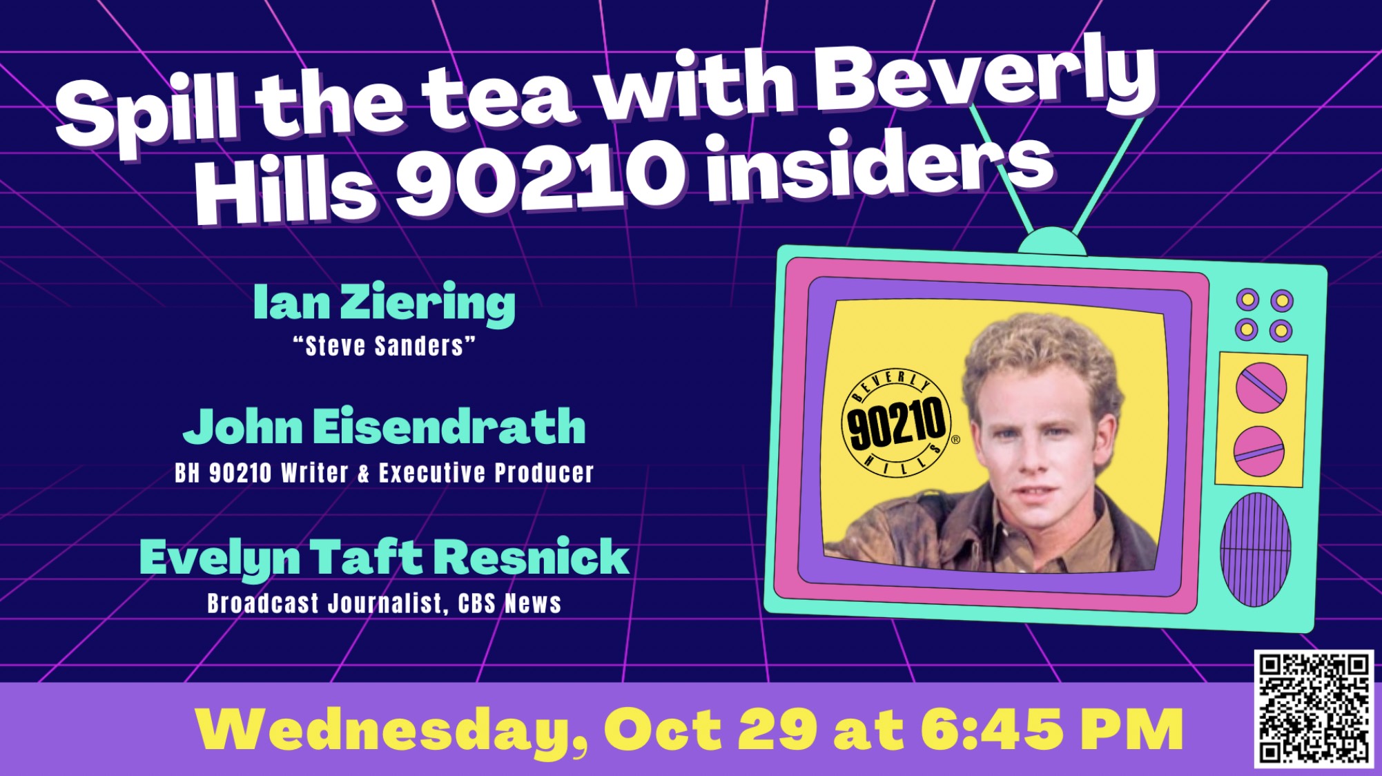 An image of the flyer for the 100 Years of Hollywood with a Beverly Hills 90210. 