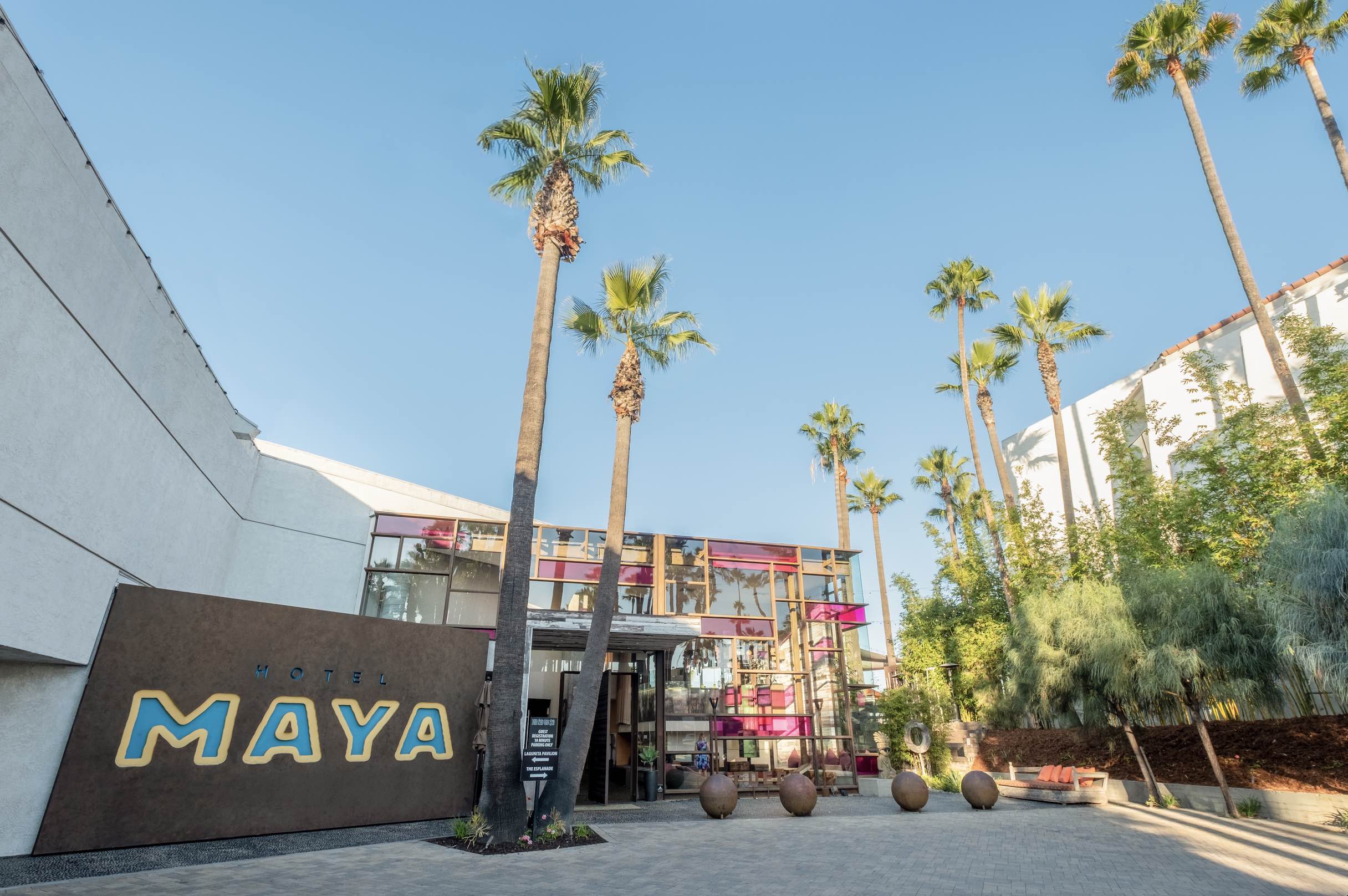 An image of the front of Hotel Maya.