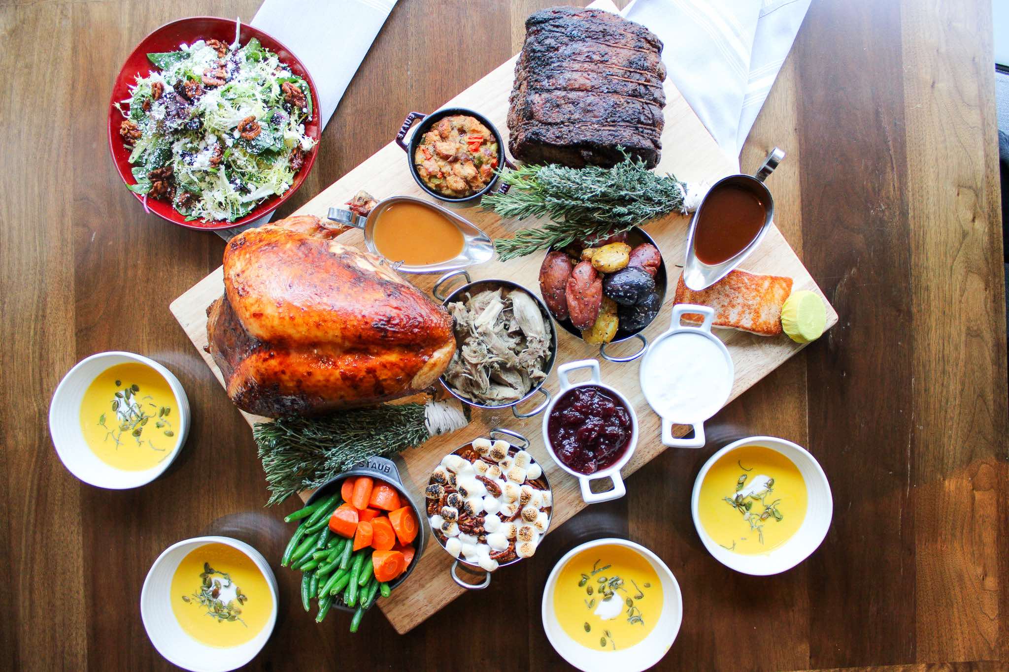 An image of the Happy Thanksgiving spread from BOA Steakhouse.