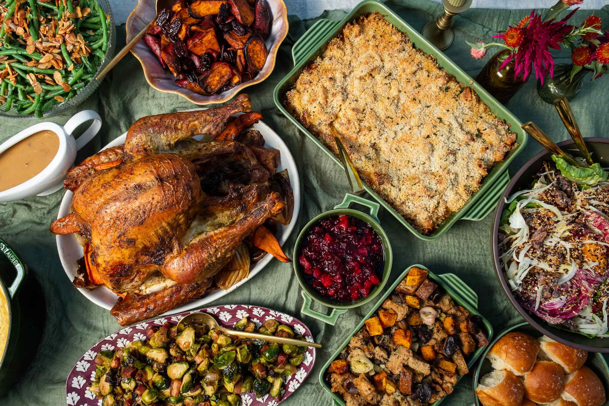 An image of the Thanksgiving spread from Superba.