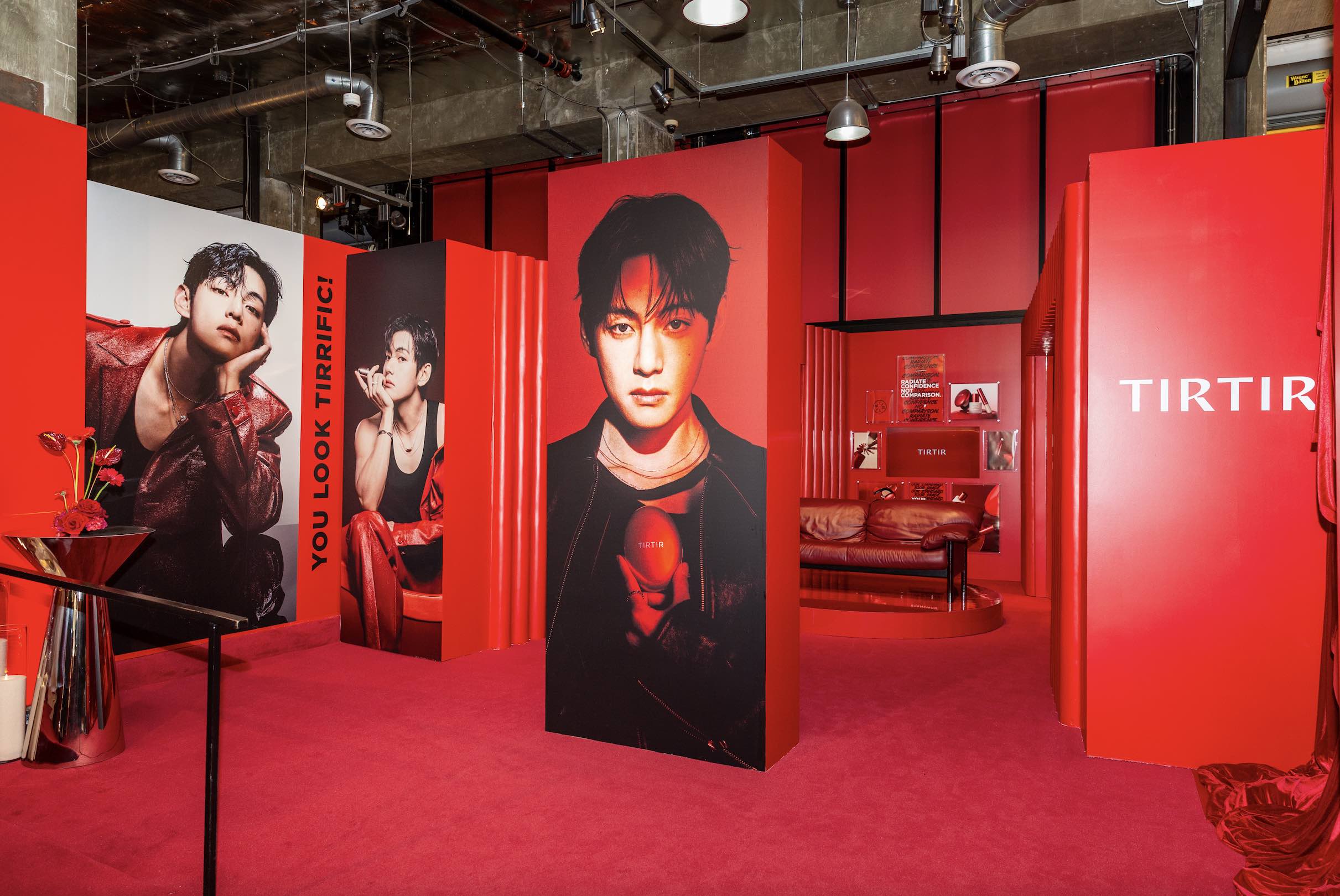 An image of V from BTS signage at the TirTir popup
