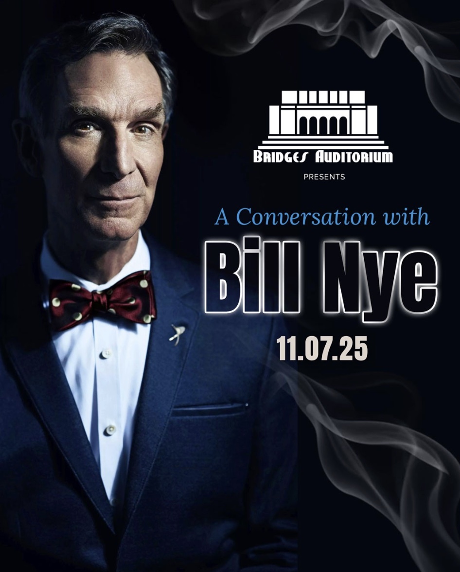 An image of the flyer for A Conversation with Bill Nye.