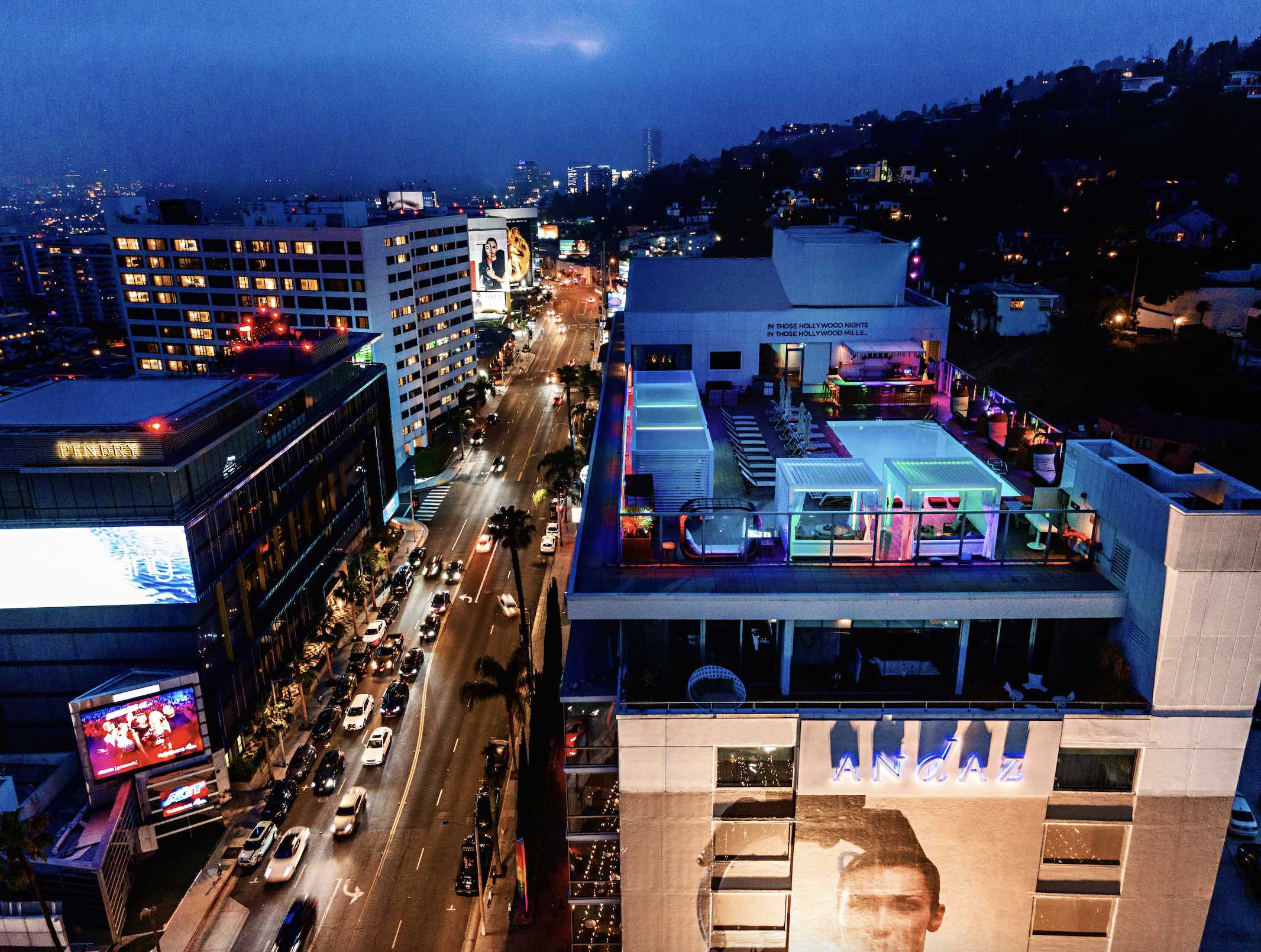 A birdseye image of the Andaz WeHo.