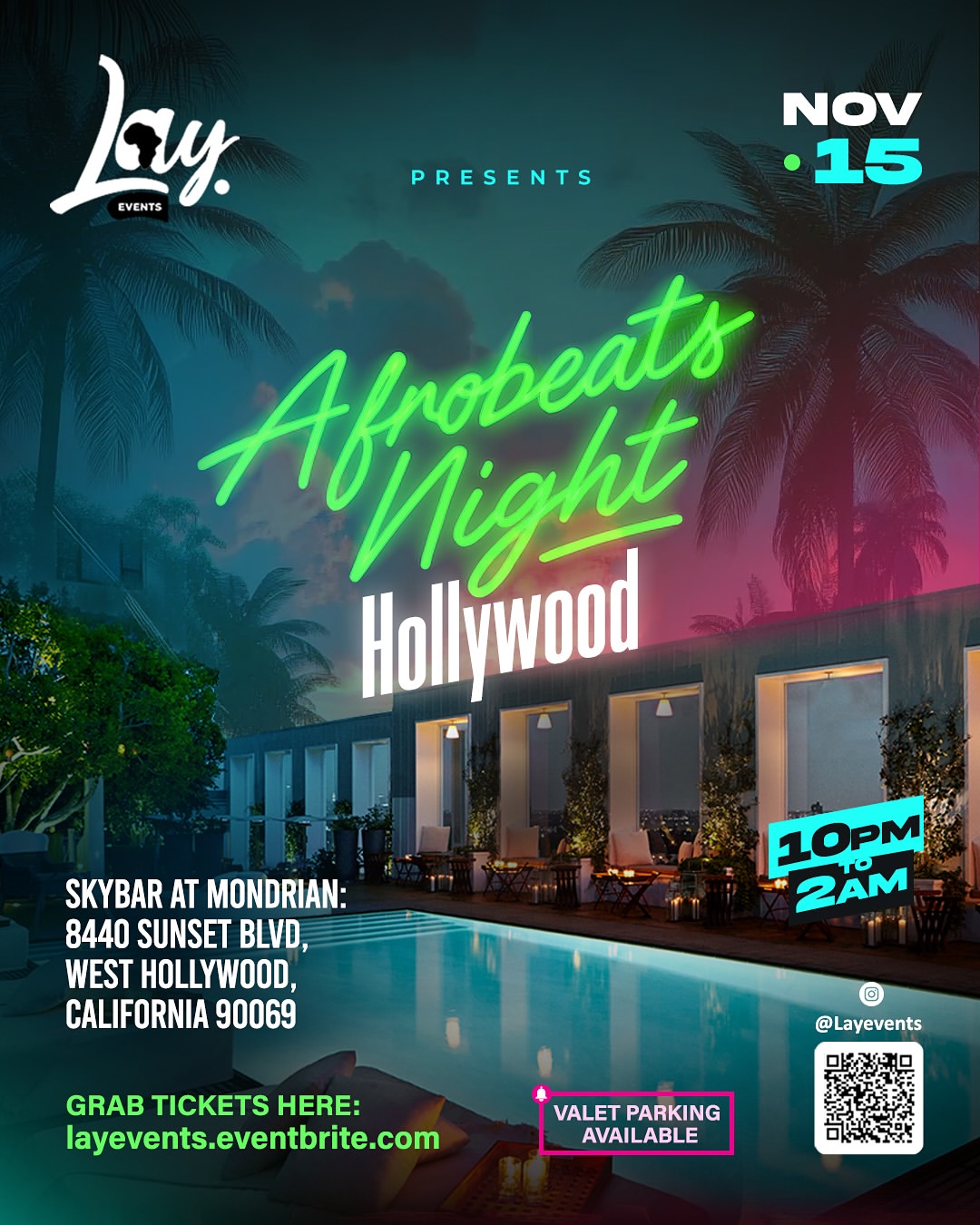 An image for the Afrobeats party at Skybar.