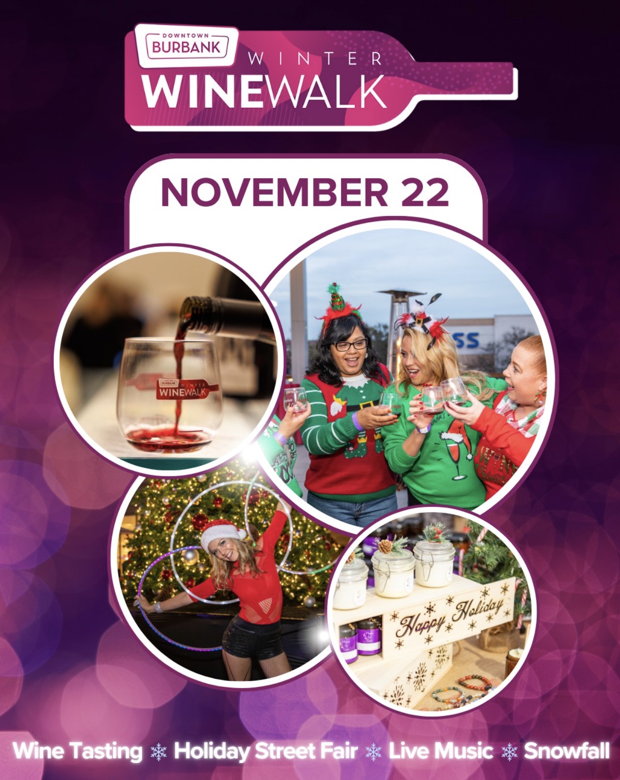 An image of the sign for the Burbank Wine Walk