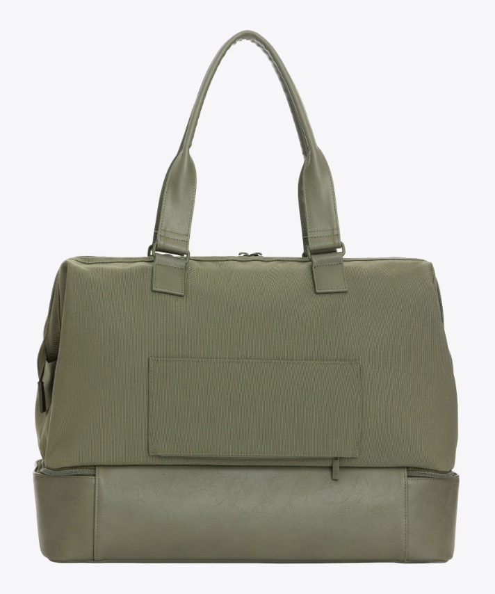 An image of an olive Béis Weekender Bag