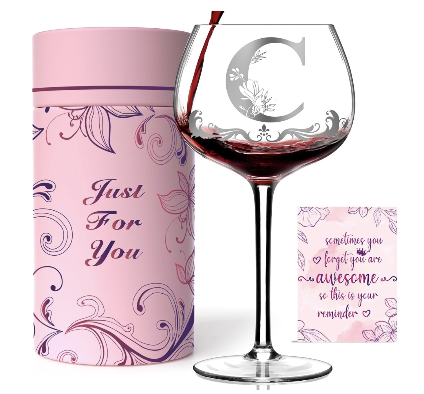 An image of the personalize wine glasses from Gumry.