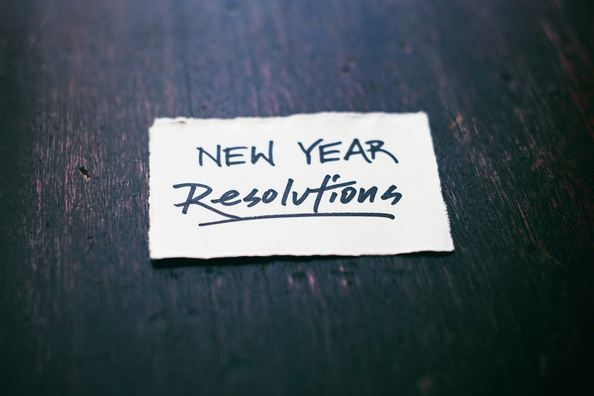 An image of a piece of paper that reads New Year's Resolutions