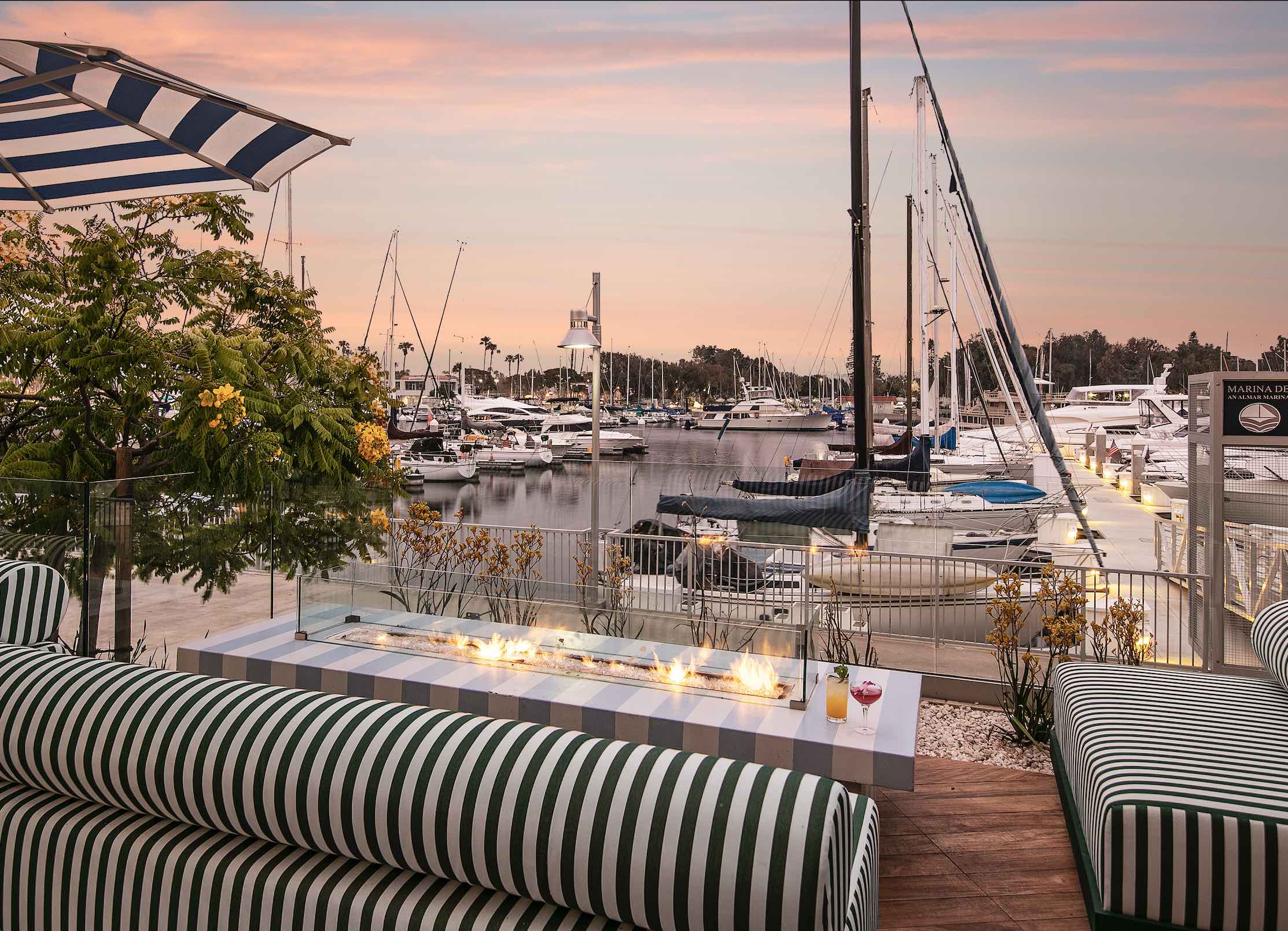 An image of the outside seating at SALT at Marina del Rey Hotel.