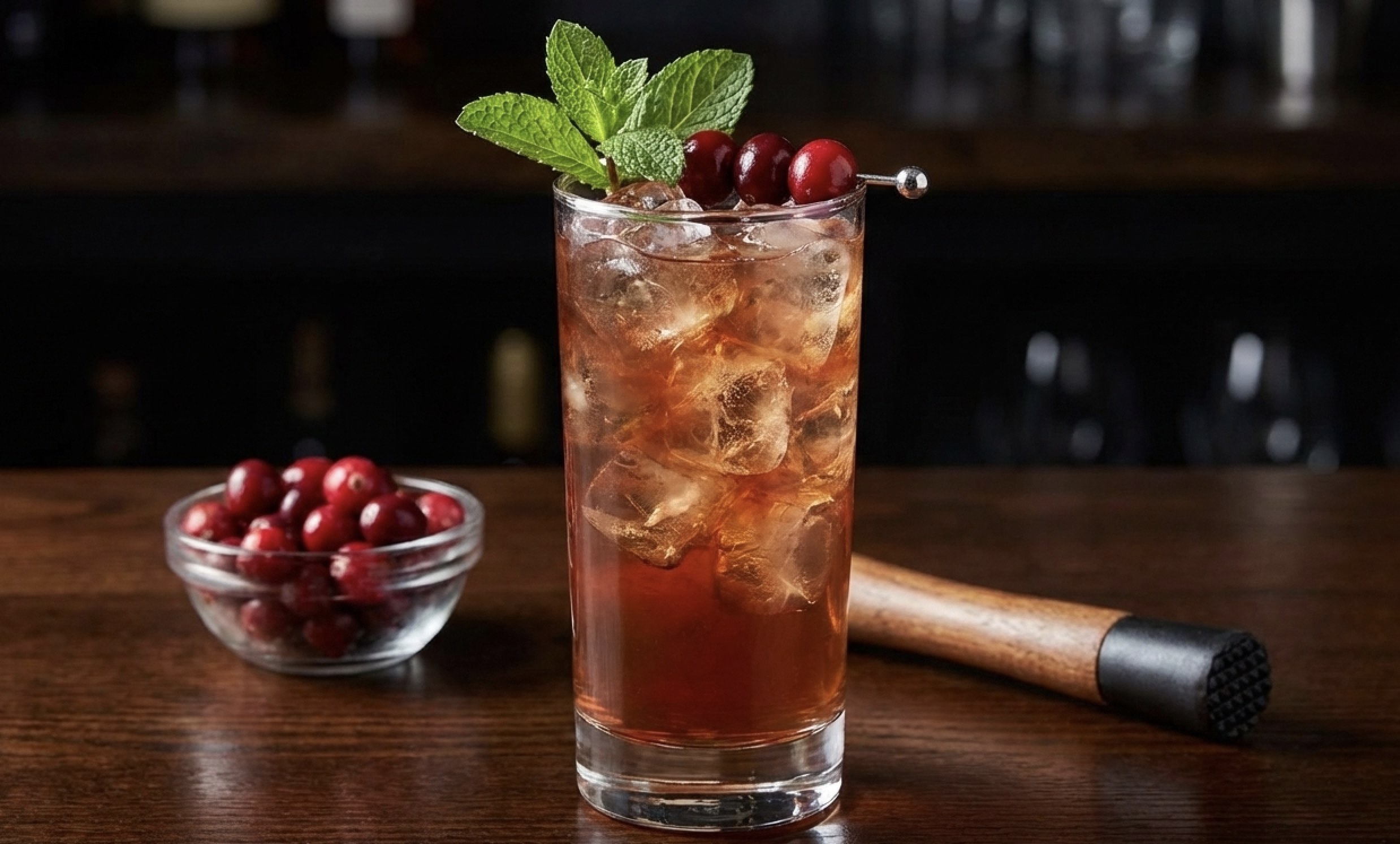 An image of the Spiced Holly Highball cocktail.