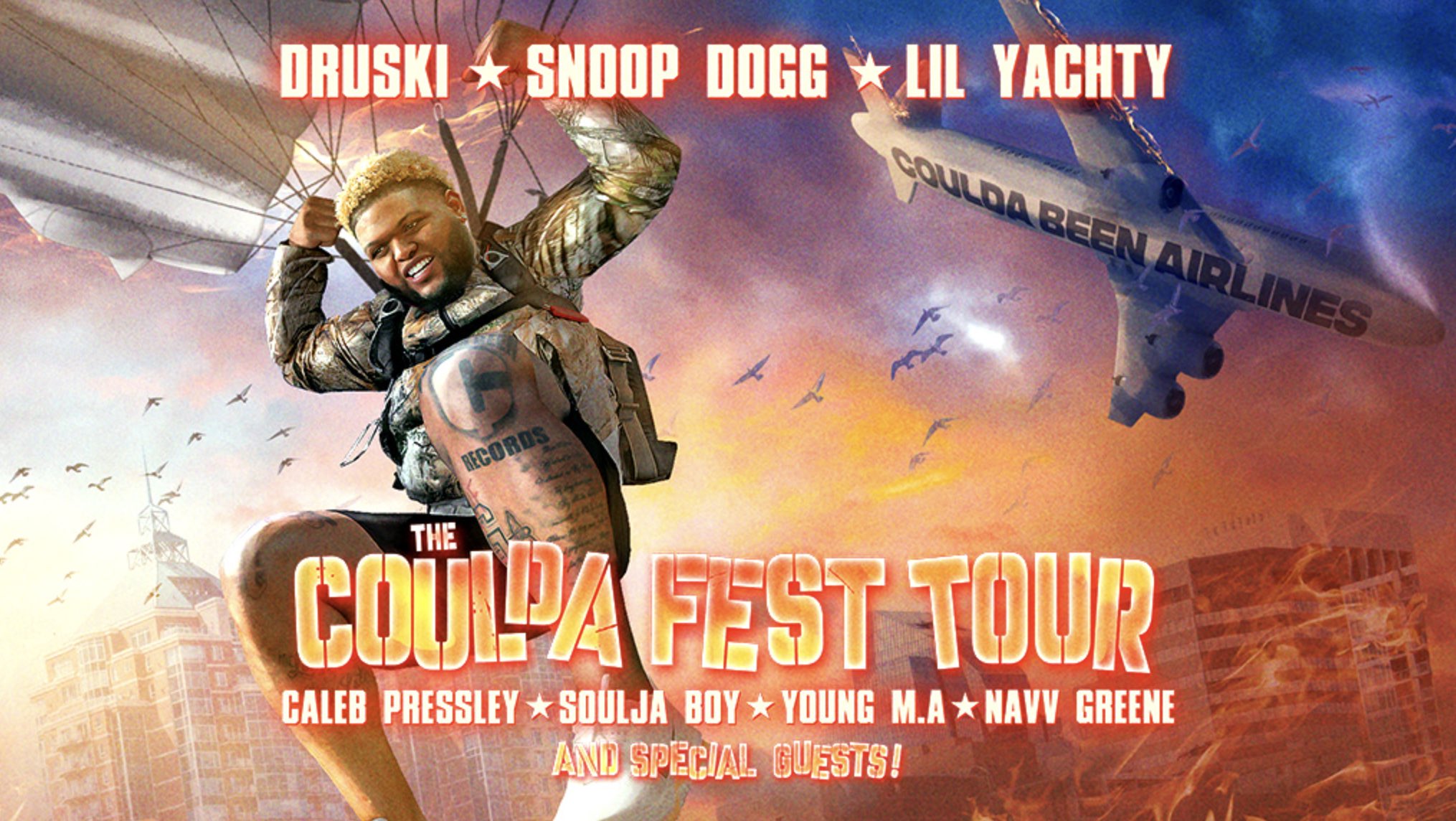 An image of the flyer for Druski Coulda Fest Tour.